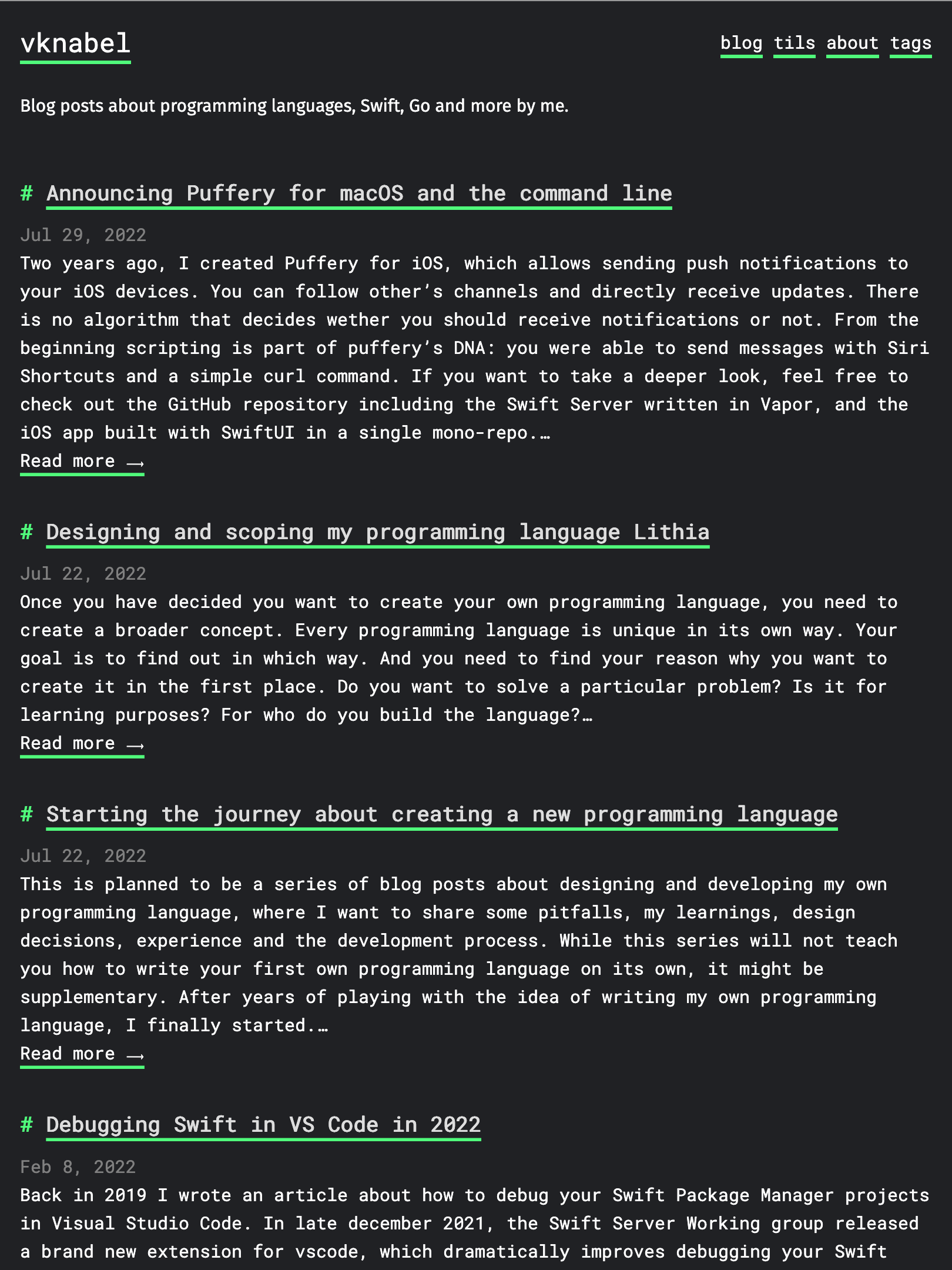screenshot of the new markdown like design in 2022